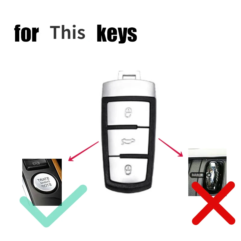 Silver Tpu Car Key Case Cover Keychain for Volkswagen VW Passat CC 3C B5 B6 B7 B7L R36 Maogotan Control Remote Accessories 3bt