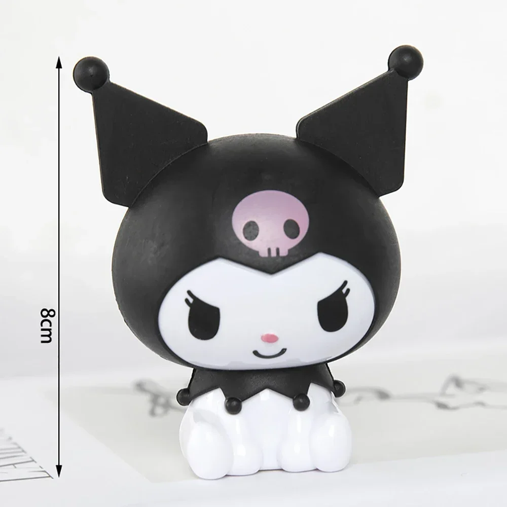 Sanrio-figura de Anime de Cinnamoroll Kuromi, muñeco Kawaii, Decoración de Pastel Diy, regalos de cumpleaños y Navidad para niñas y niños, 8Cm