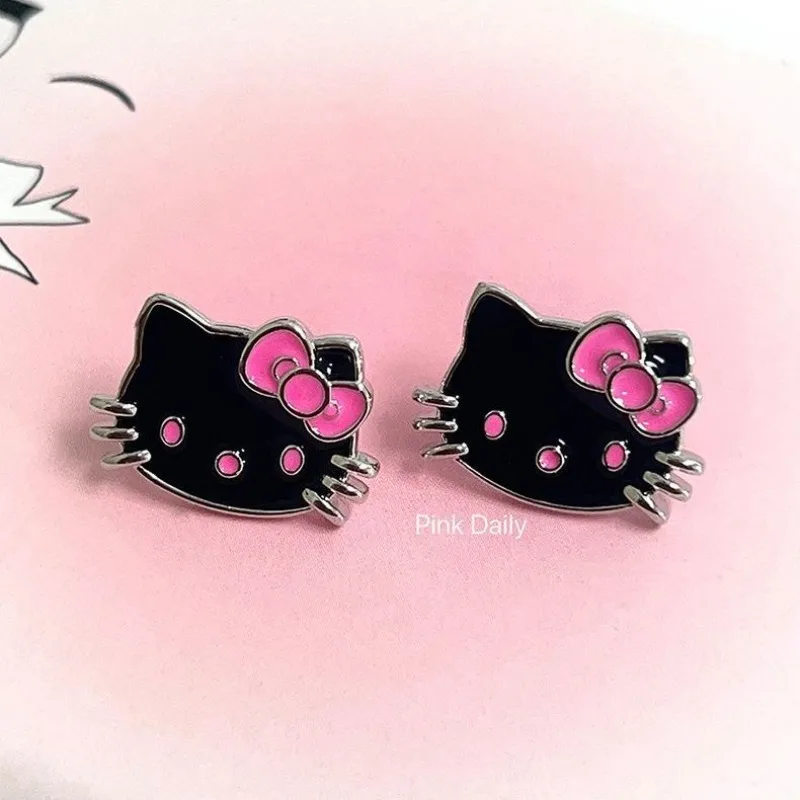 Cute Hello Kitty anime cartoon ins style kawaii girl KT cat fashion earrings y2k non-pierced ear clip accessories holiday gift