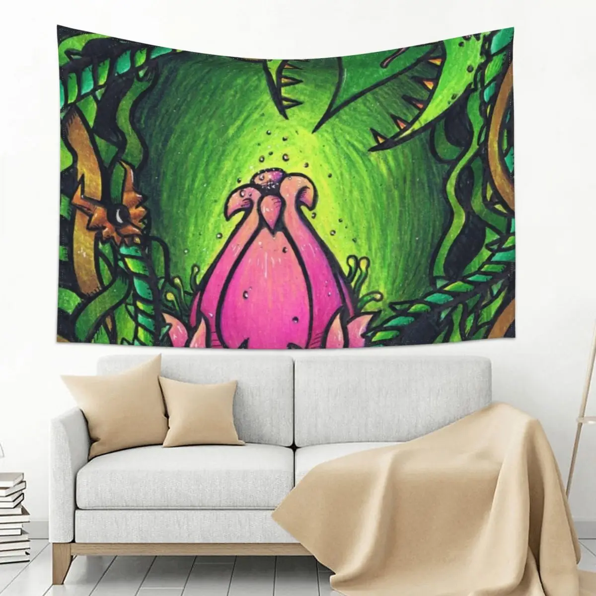 

Terraria- Plantera Tapestry Room Decore Aesthetic Wall Tapestries Bedroom Decoration Tapestry