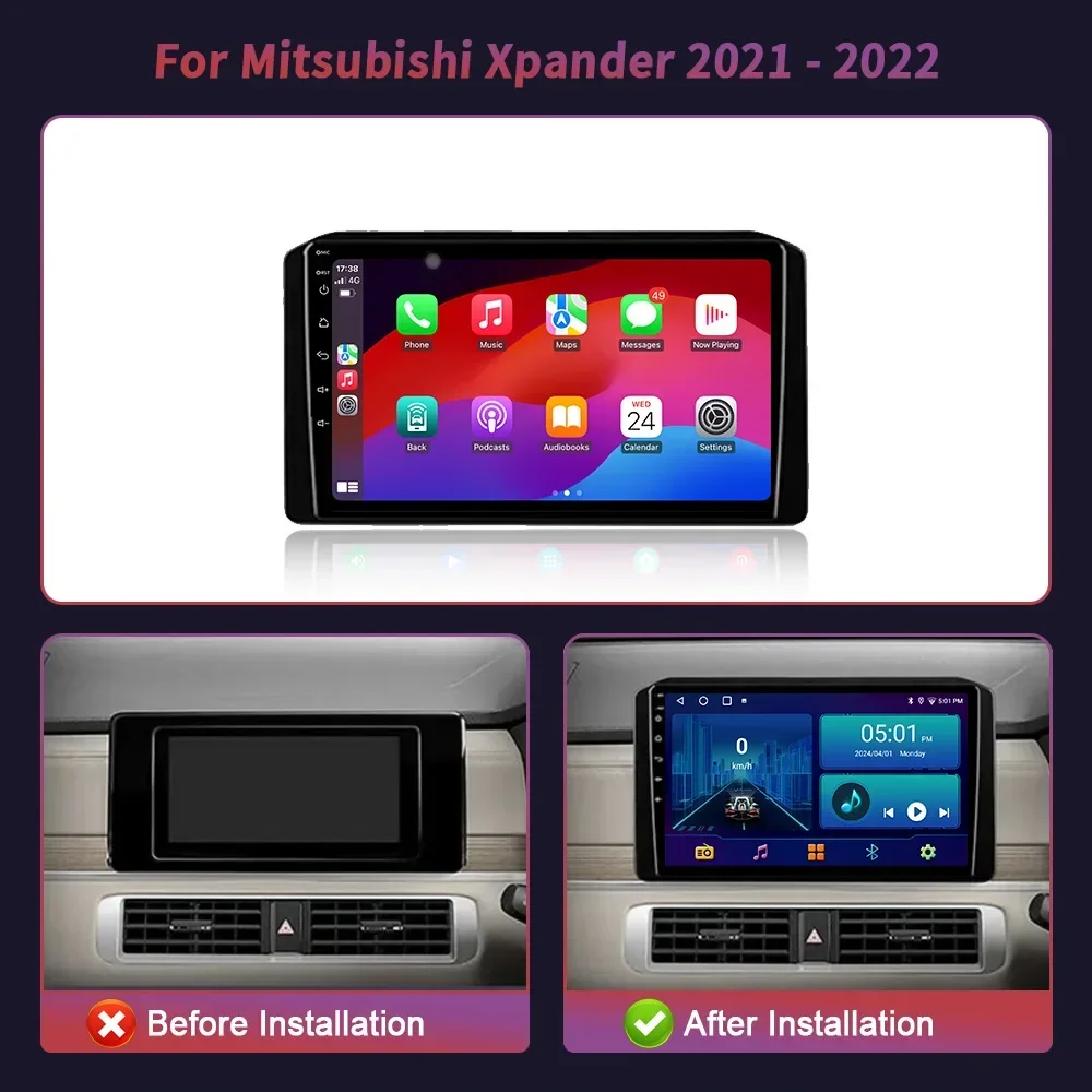 Car Radio Multimedia Video For Mitsubishi Xpander 2021 - 2022  GPS car stereos Android 14 Navigation DVD Player autoradio  2 Din