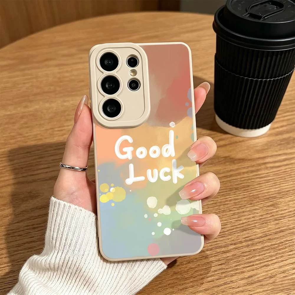 Cartoon Colorful Good Luck For Samsung Galaxy S26 S25 S24 S23 S22 S21 S20 Ultra Plus A15 A35 A54 A55 Soft Cover Phone Case