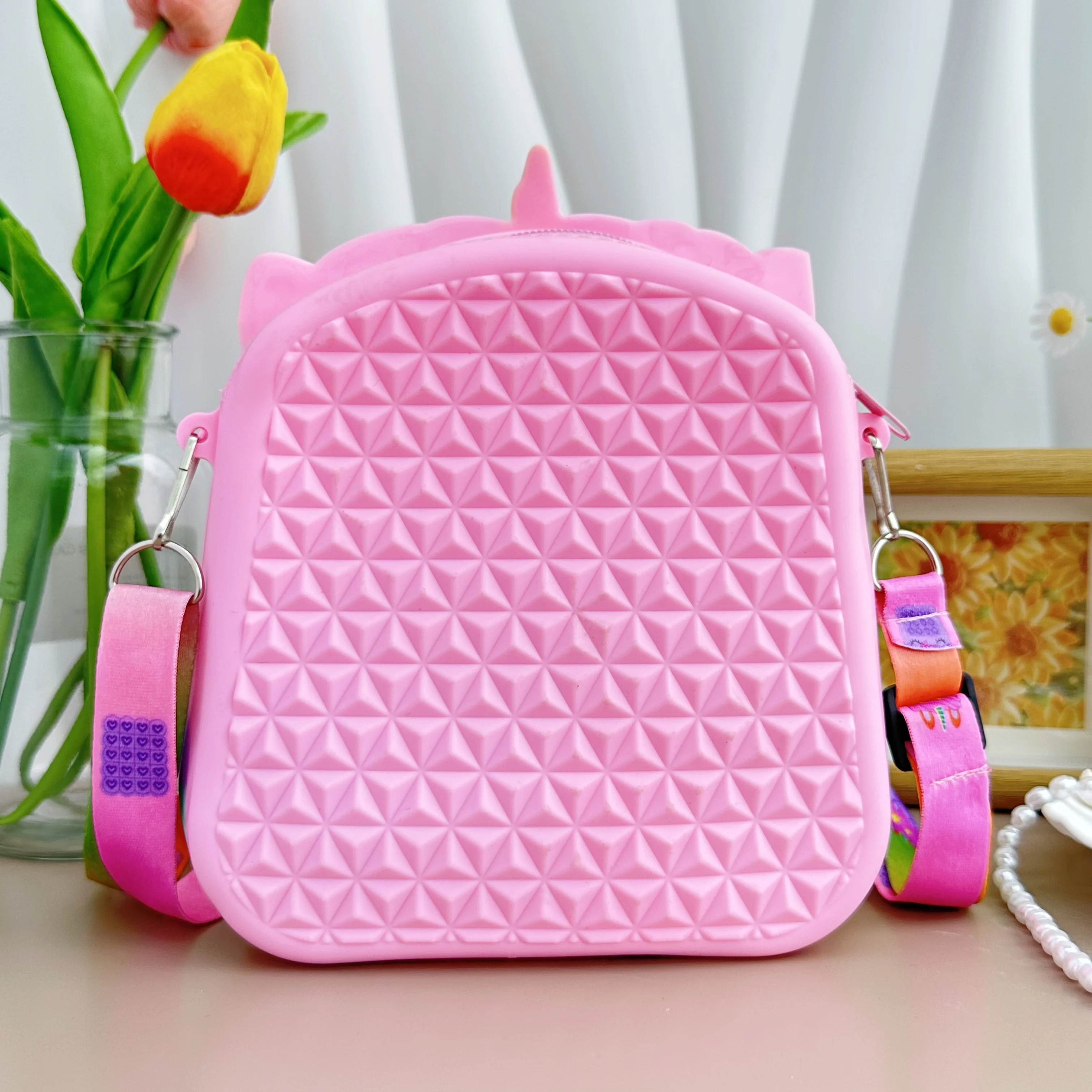 Children\'s Silicone Crossbody Bubble Press Toy Shoulder Bag