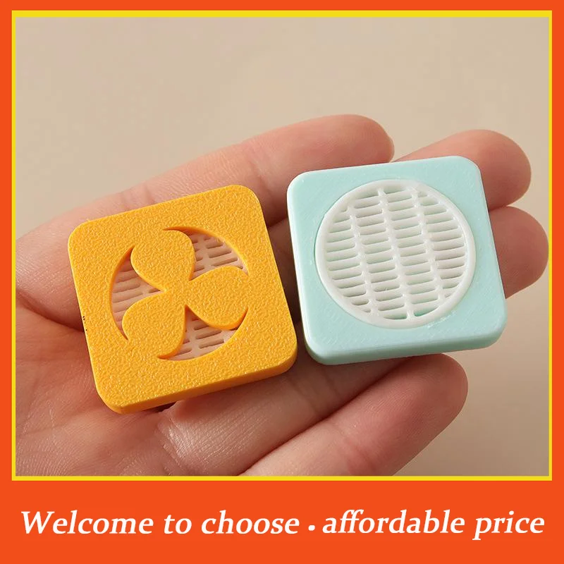 TH 1/5Pcs new 3Fan Blades Play House Mini Fan Model 1:12 Scale Dollhouse Electric Fan Miniature Exhaust Fan Furniture Girls Gift