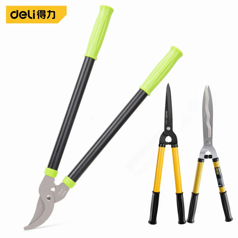 Deli 1 Pcs Set Pruning Shears Fence Shear High Branch Shears Pruning Tool Garden Grass Pruner Tree Cutter Household Hand Tools