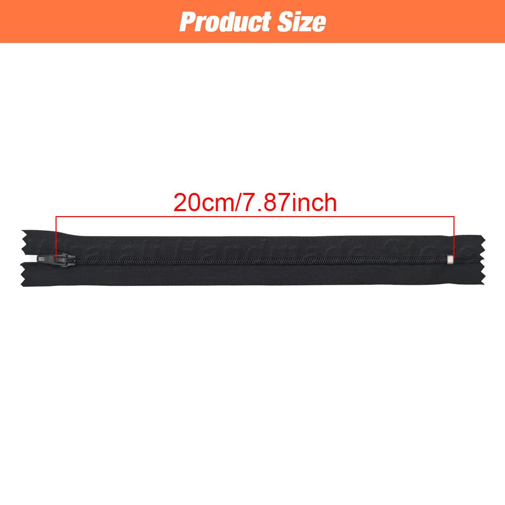 10-100Pcs 20cm 7.87inch #3 Nylon Zippers Nylon Coil Zipper Closed-End For DIY Tailor Garment Handbag Cloth Sewing Accessories