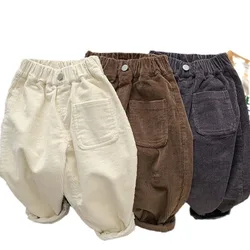 Kids Trousers Corduroy Boys Pants Solid Harem Pants Children Clothing Girls Warm Pants