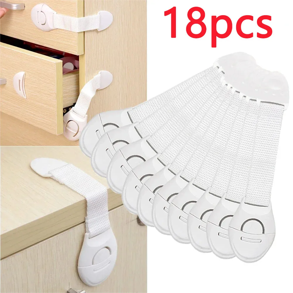 

18pcs Kids Safety Cabinet Lock Baby Proof Security Protector Drawer Door Cabinet Lock Plastic Protection Children Safety Lock