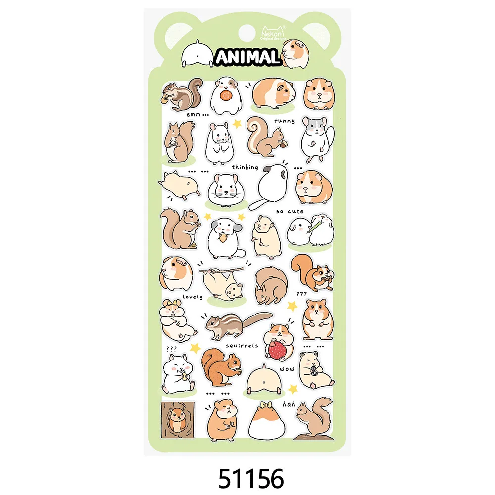 Kawaii Stickers Cartoon Animals Pets Cat Dog Hand Account Decorative Sticker Gifts Kids Toy