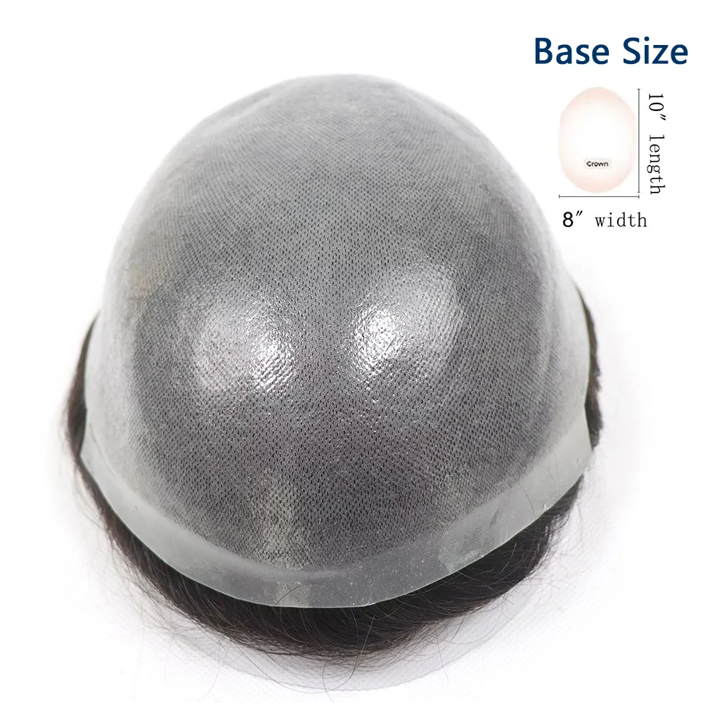 DURA BIO Human Hair Toupee for Men Hair Thin Skin PU Mens HairPiece Natural Wave Replacement System Pieces Male Prosthesis
