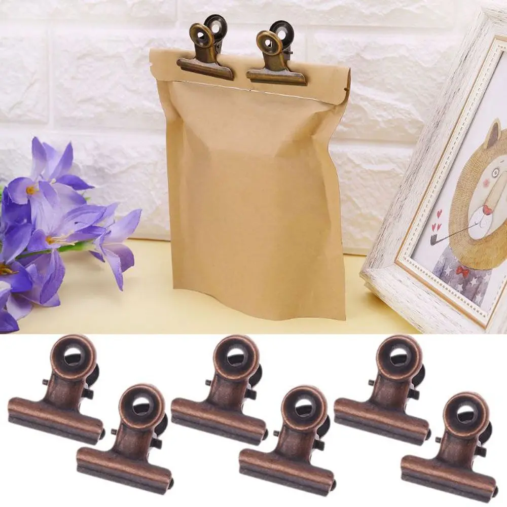 

6PCS Metal Stainless Steel Kitchen Supplies Bag Clips Food Sealing File Clamps Binder Clip