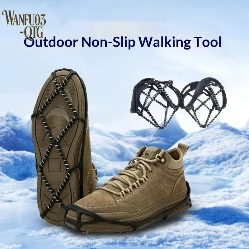 New 1 Pair Non-slip Ice Snow Gripper Shoe Cover Camping Outdoor Sports Shoe Cover Walk Traction Cleats Ice Crampon Shoe Covers