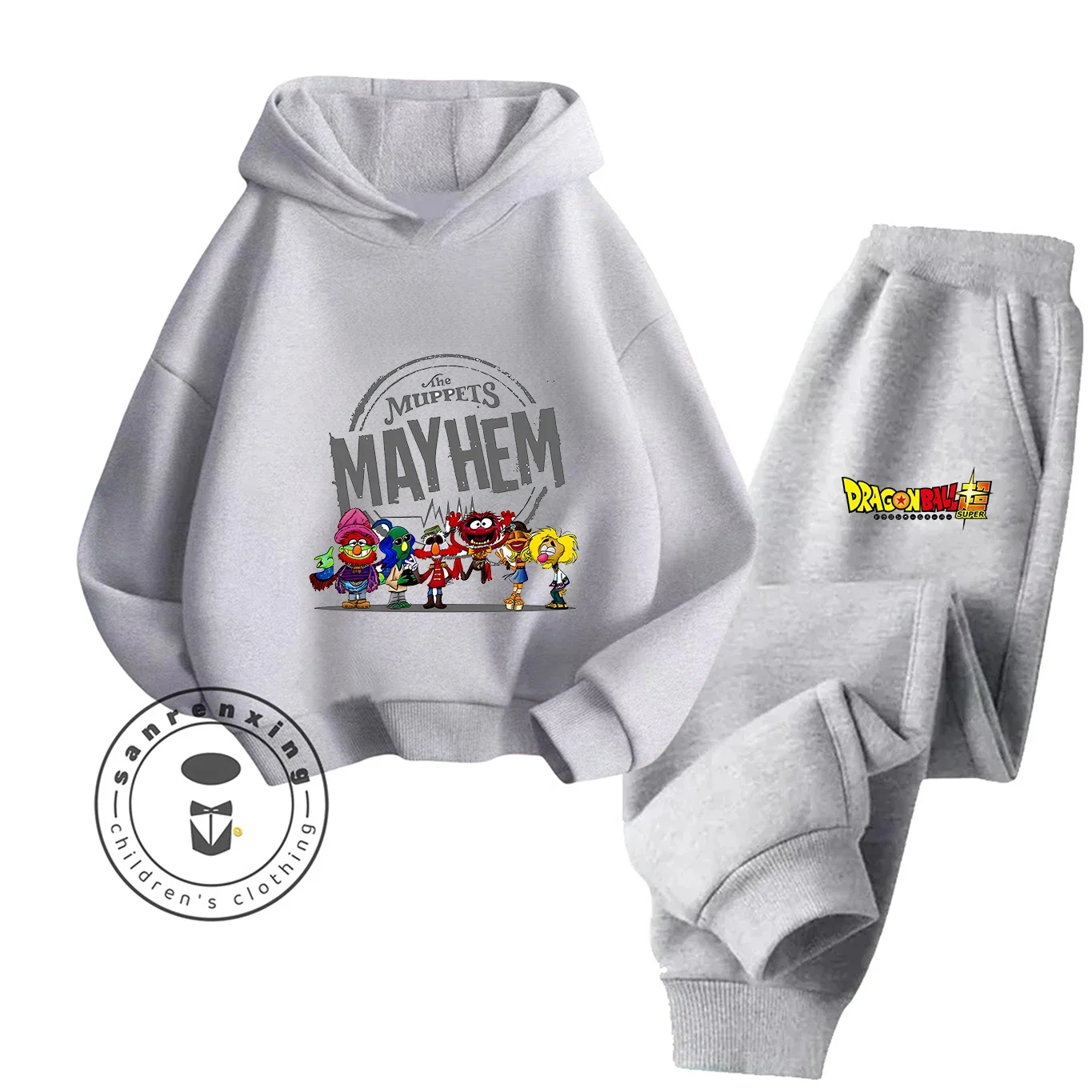 

The Muppets Kids Sportswear Suits Girls Casual Hoodie Black Pants Chilren Outerwear Clothing Baby Sets
