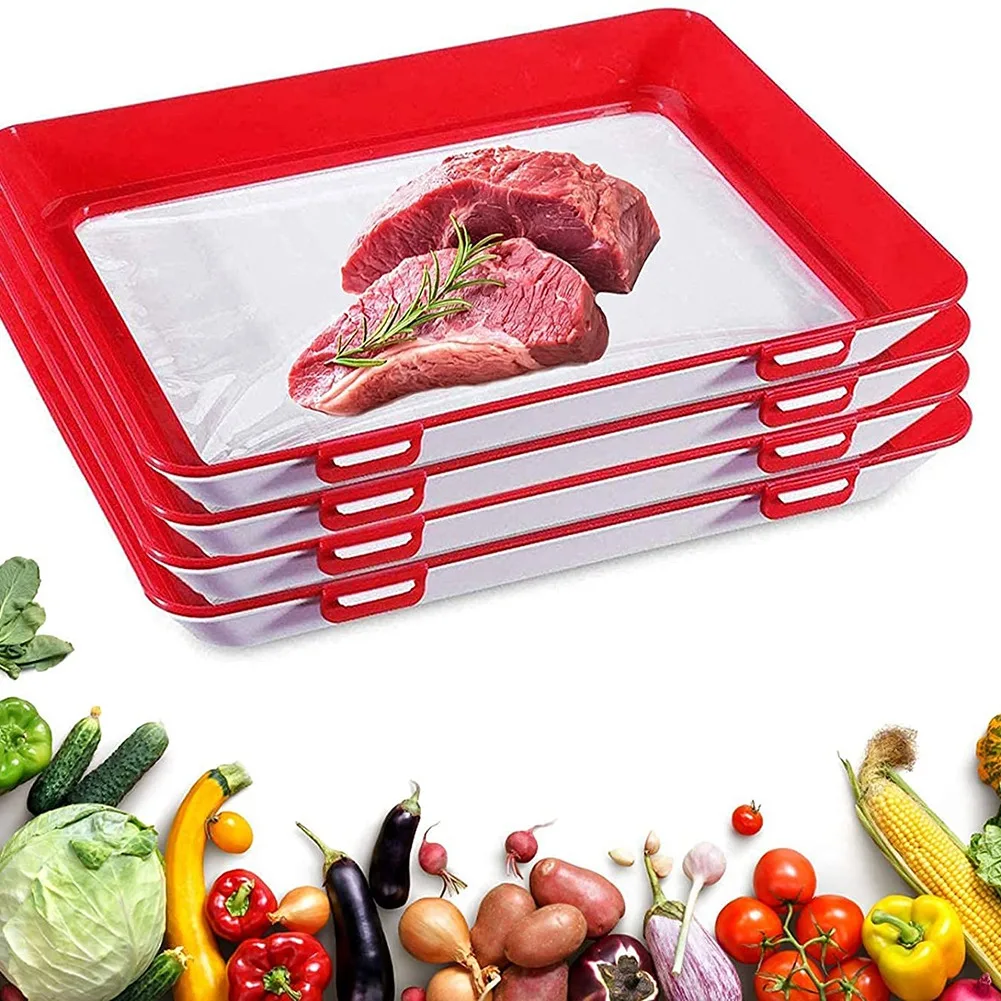 

A78Z-Food Plastic Fresh-Keeping Tray Stackable Food Tray Reusable Creative Food Fresh-Keeping Tray