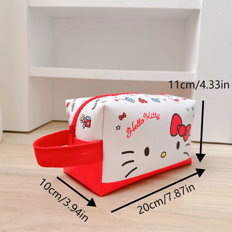 กระเป๋าใส่ลิปสติกขนาดใหญ่ของ Kawaii Sanrio Hello Kitty Cinnamoroll Kuromi tas kosmetik ใส่ของขวัญสำหรับเด็กผู้หญิง