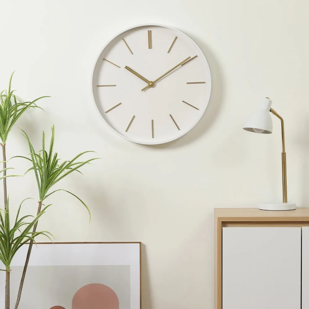 

20" Modern Geometric Wall Clock, Easy to hang with a simple keyhole bracket on the back for quick wall mounting