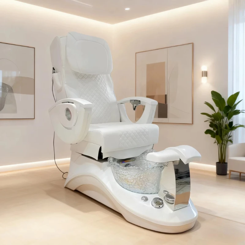 

recliner foot bath chair with modern and simple design in synthetic leather, suitable for commercial beauty salons
