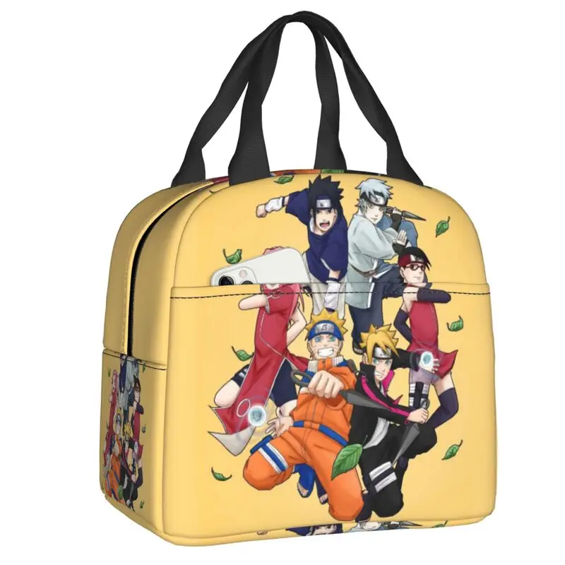 

Custom N-Narutoes Portable Lunch Boxes for Women Multifunction Thermal Cooler Food Insulated Lunch Bag Kids School Children