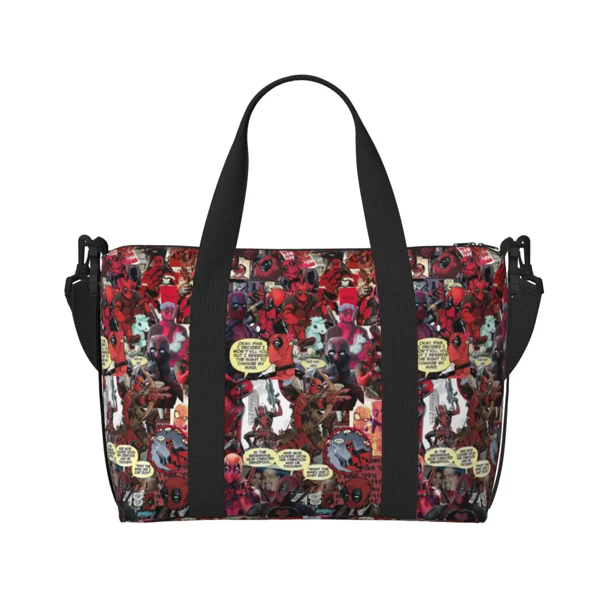 Custom Superhero  Wallpapers Tote Bag Women Big Capacity Deadpool Beach Gym Travel Bags