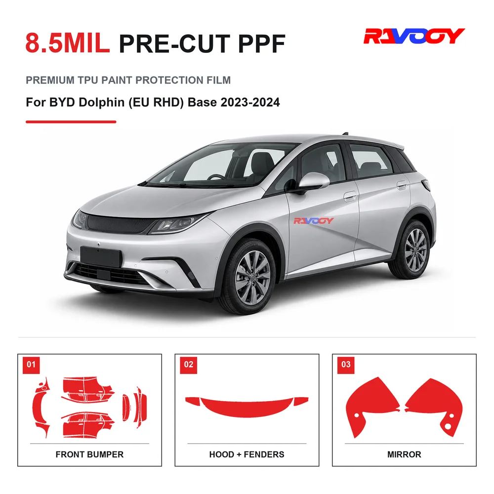 Precut PPF For BYD Dolphin (EU RHD) Base 2023-2024 8.5mil TPU Clear Paint Protection Film Self Healing Hydrophobic UV
