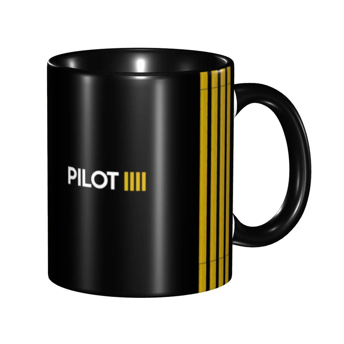 DIY Pilot Captain Stripes Ceramic Mug Custom Aviation Airplane Aviator Coffee Cup Creative Gift