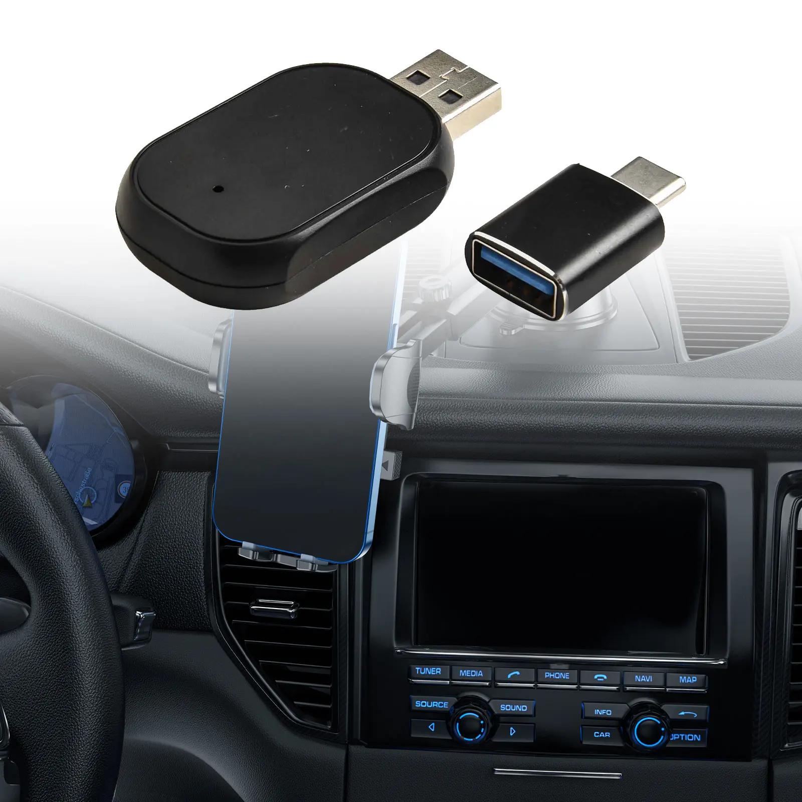 

Для беспроводного адаптера Carplay, новая модель с легким дизайном и широкой совместимостью через несколько устройств в 2024 году.