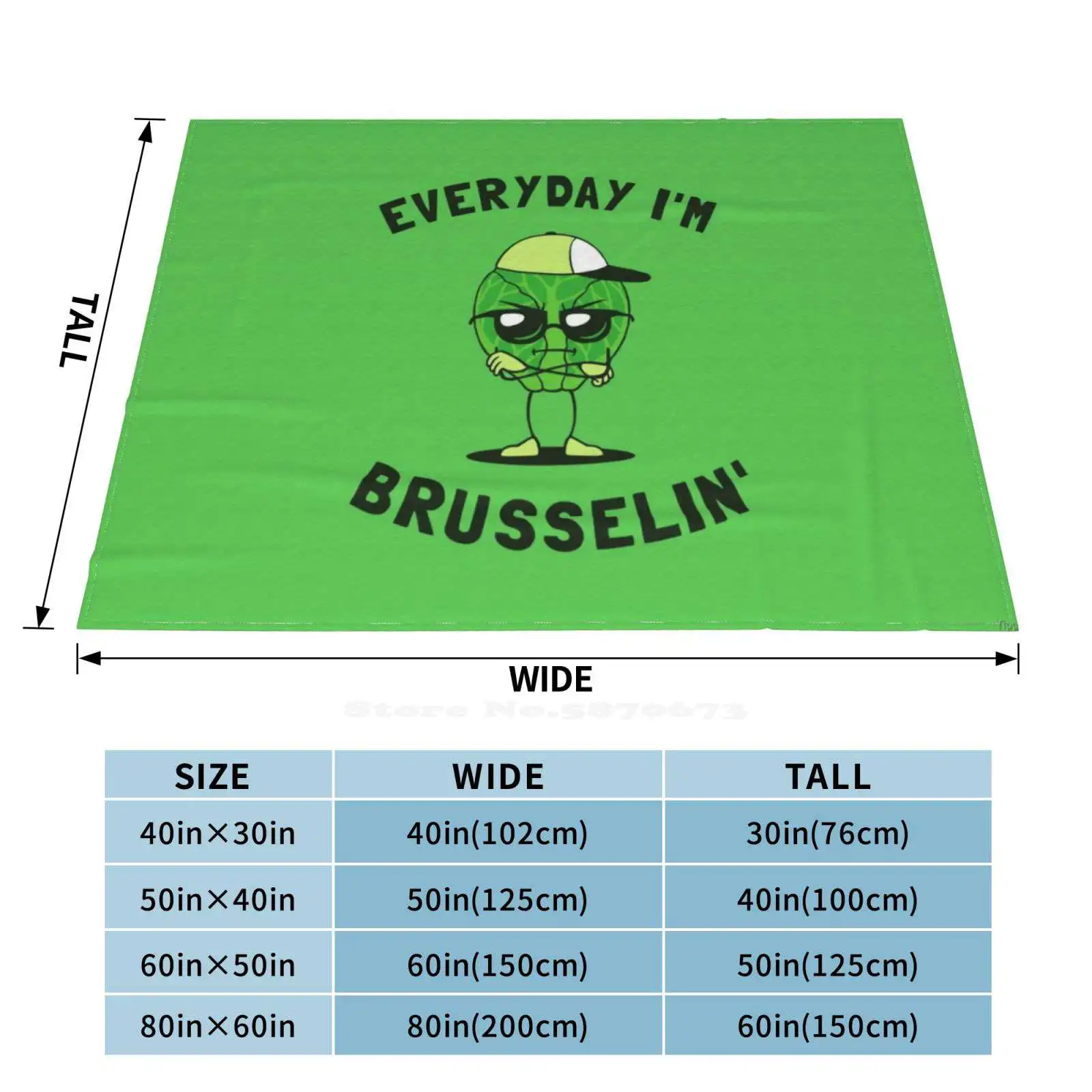 Everyday I'M Brusselin' Fashion Soft Warm Throw Blanket Everyday Im Brusselin Brussel Sprouts Vegan Christmas Food Brusseling image 3