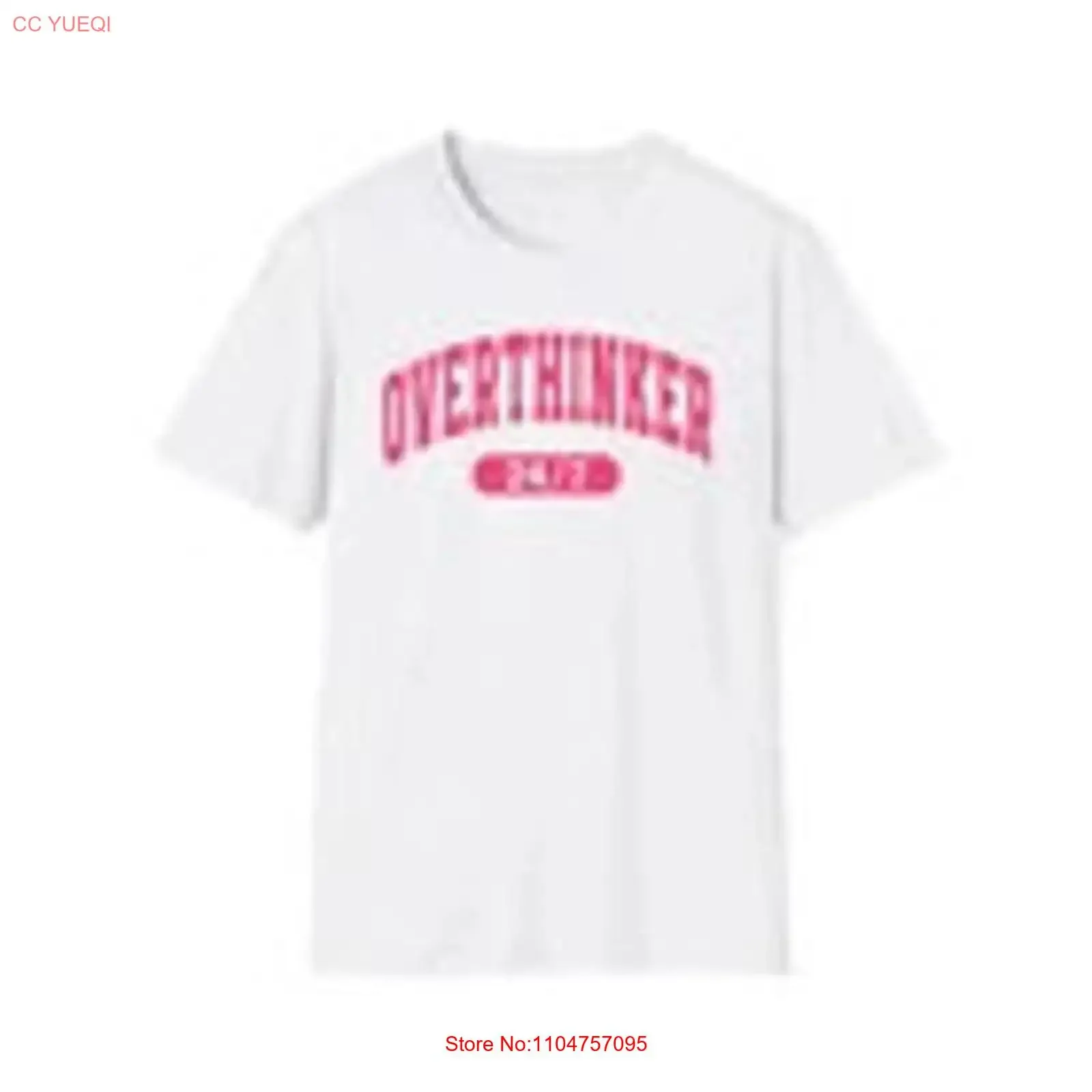 Overthinker 24 7 White Cotton T Shirt For Everyday vintage Washed Stretched Comfortable Soft Stylish graphic homme