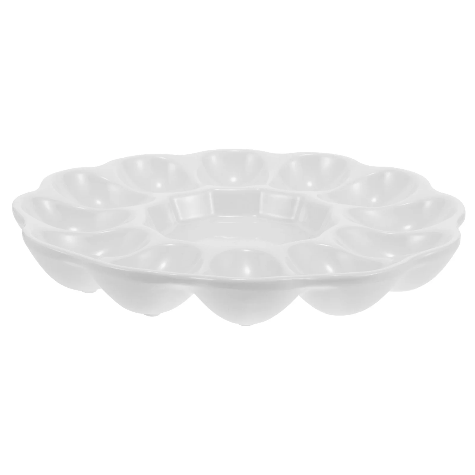

Easter Egg Platter Ceramic Deviled Egg Tray with Multiple Compartments Reusable Serving Dish for Hard Boiled Eggs Cheese Seafood