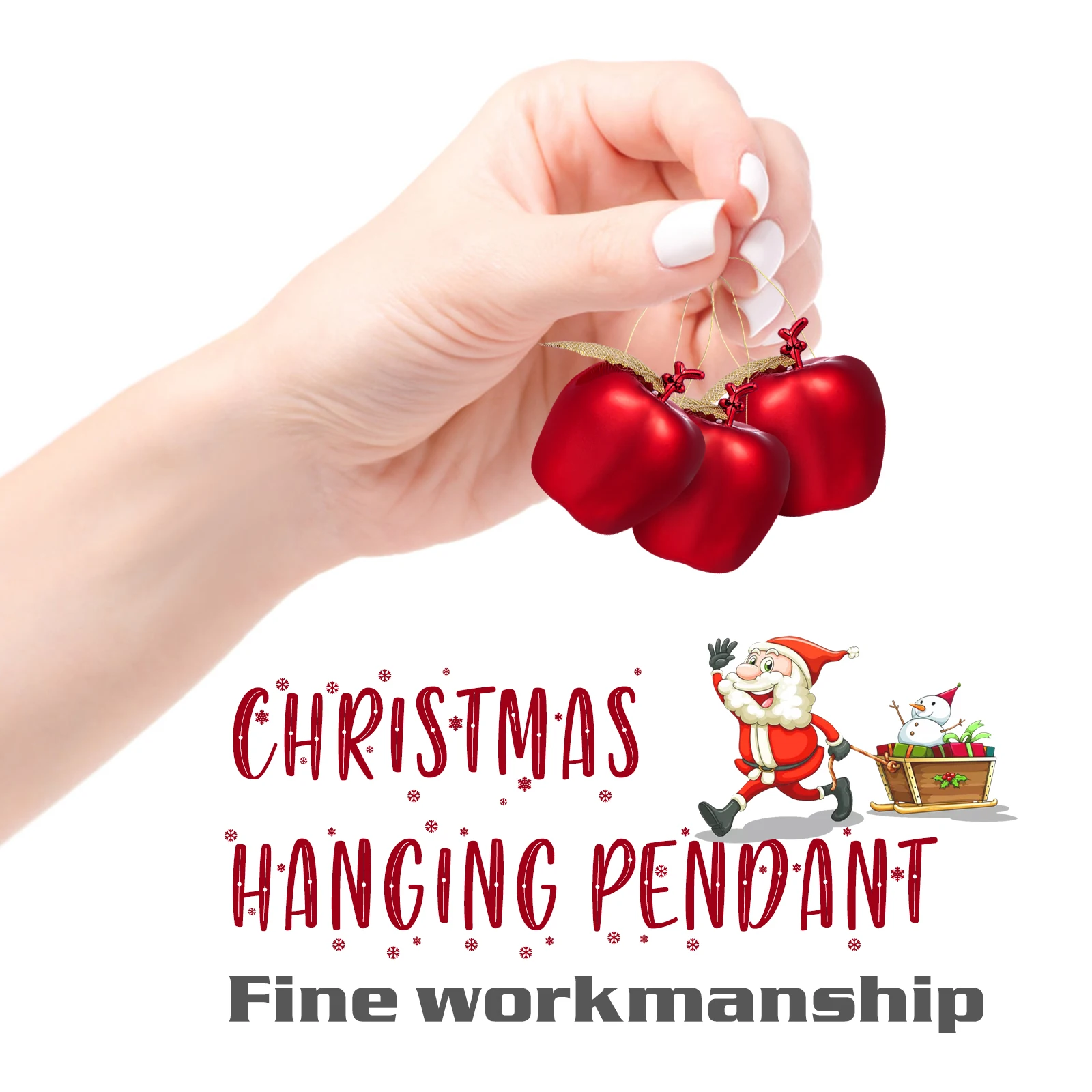 

24pcs Christmas Tree Apple Pendant Red Decorations Hanging Ornaments For Outdoor Wedding Party Home Office Apples Shaped