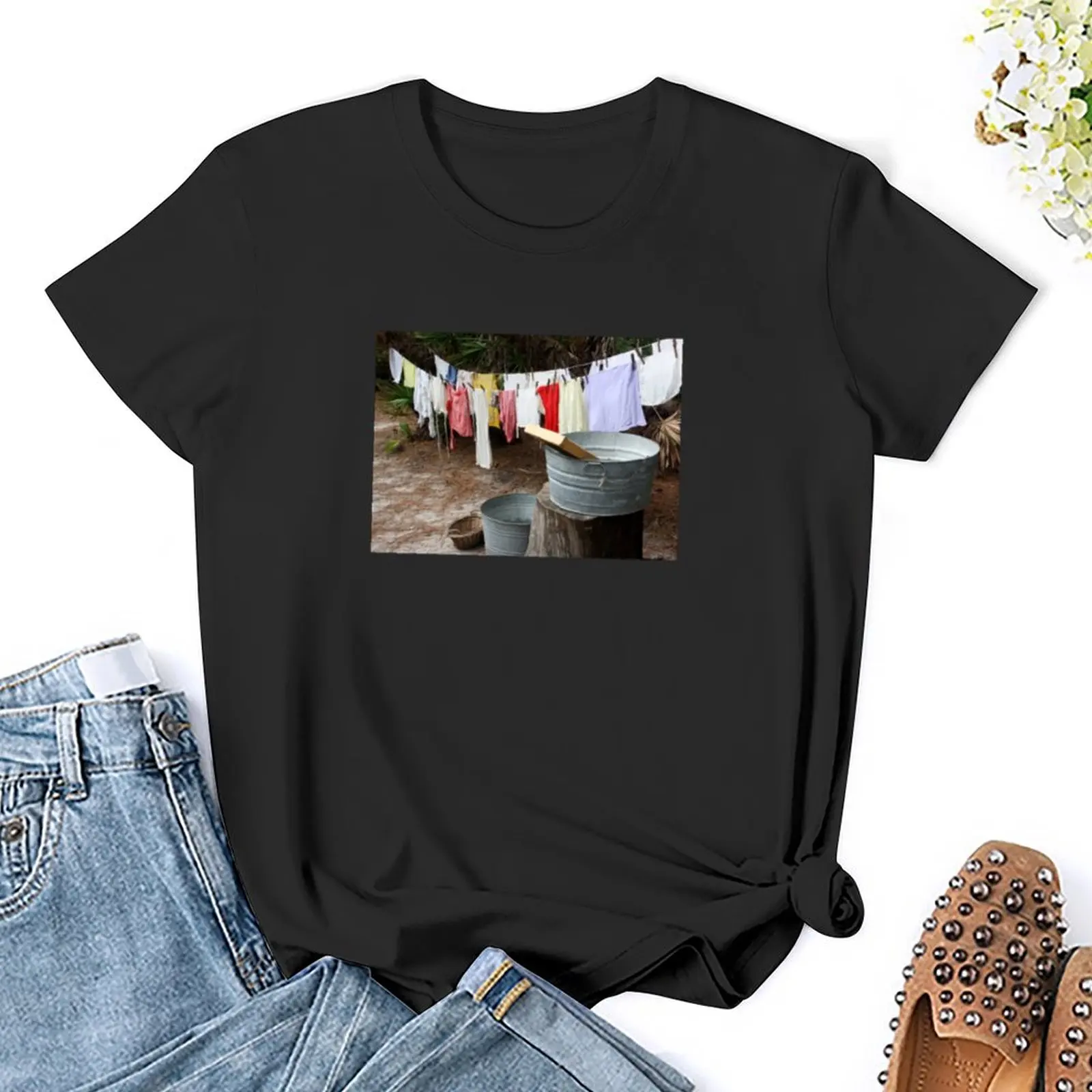 Laundry day T-Shirt hippie clothes Blouse sports fans t shirts for Womens