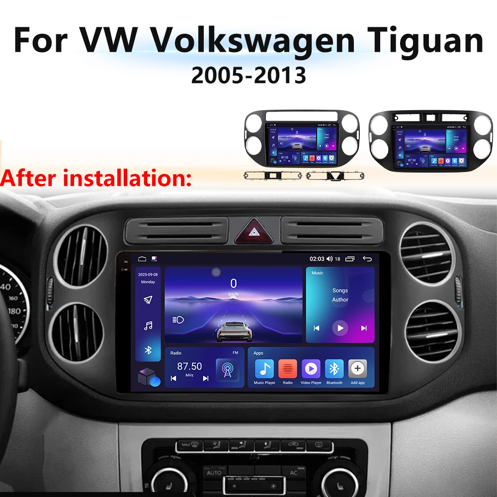 Android Auto Car Radio For Volkswagen VW Tiguan 2005 - 2013 Golf Plus Wireless Carplay Stereo 2 Din Multimedia Player Bluetooth