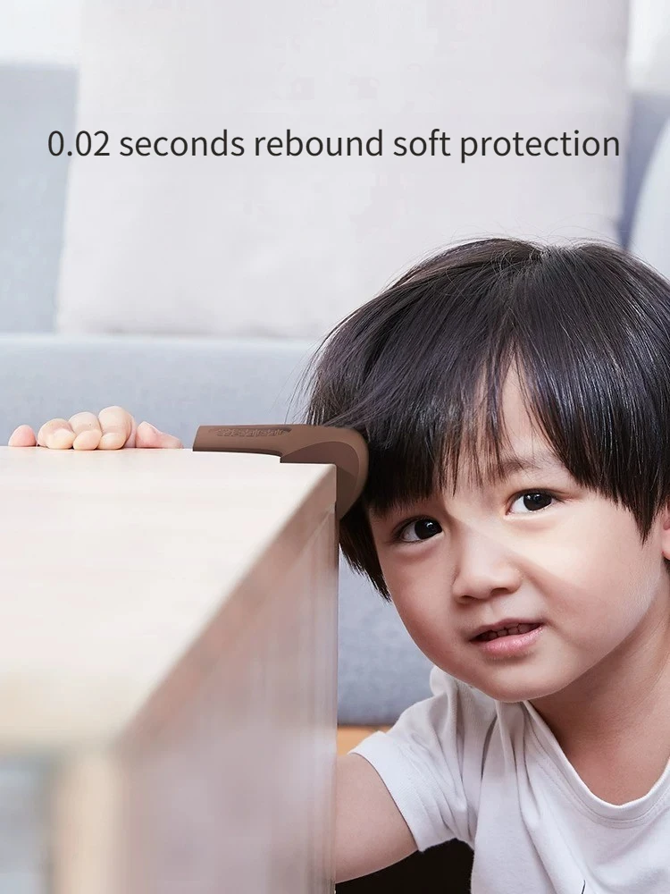 Soft silicone table corner bumpers for anti-collision, edge-protecting corner table edge covers with safety guards