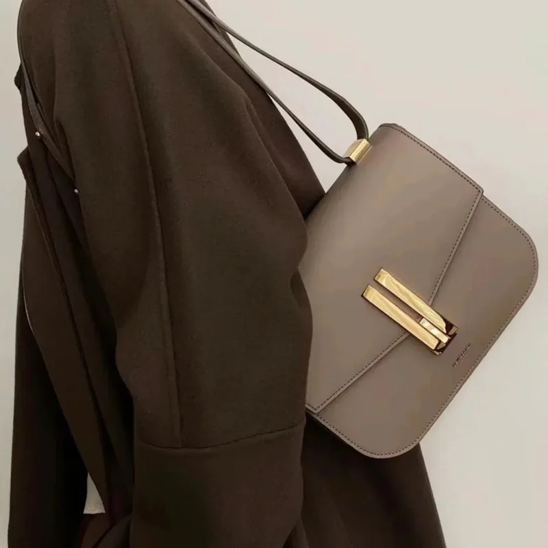 British Niche ADemellier-TheVancouver Tofu Bag Shoulder Crossbody First Layer Cowhide Small Square Bag Women