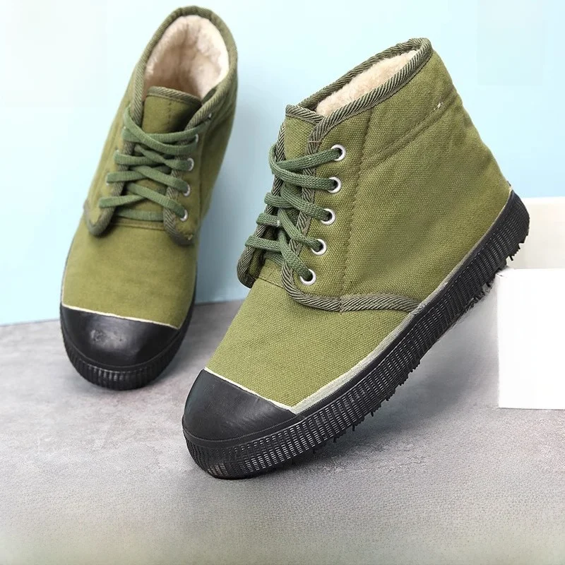 

Thiened Cotton Work Boots Men's Winter High Help Fce Lined Anti-slip Warm Farm Labor Protection Cotton Rubber oes