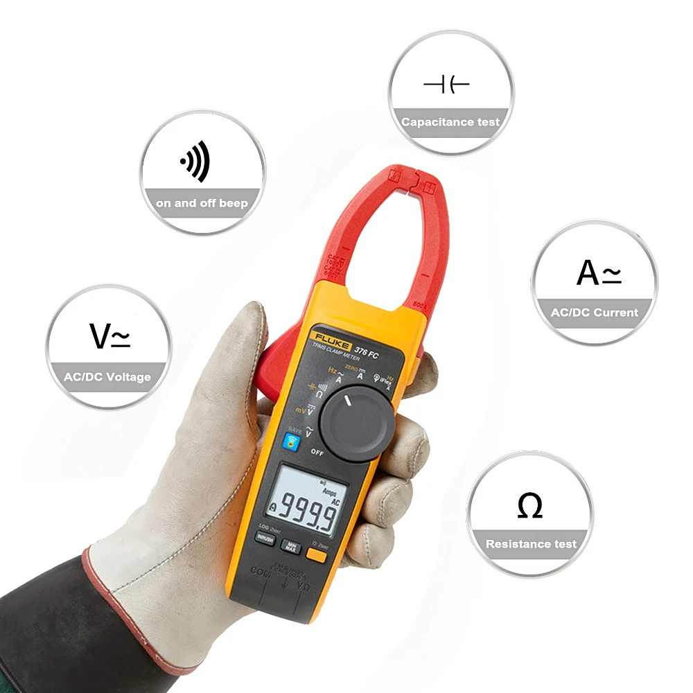 Fluke 376 FC True-RMS Clamp Meter with iFlex AC DC Current Voltage Voltmeter Ammeter Pliers Professional Wireless Test Tools