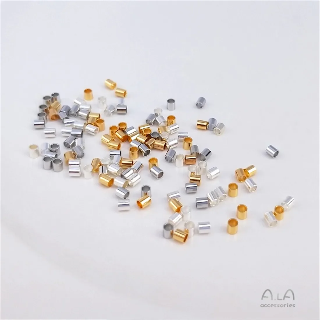 

18K Gold-clad Copper Plated Real Gold Platinum Pure Silver Positioning Tube Diy Clamp Flat Fixed Ending Positioning Bead Fitting