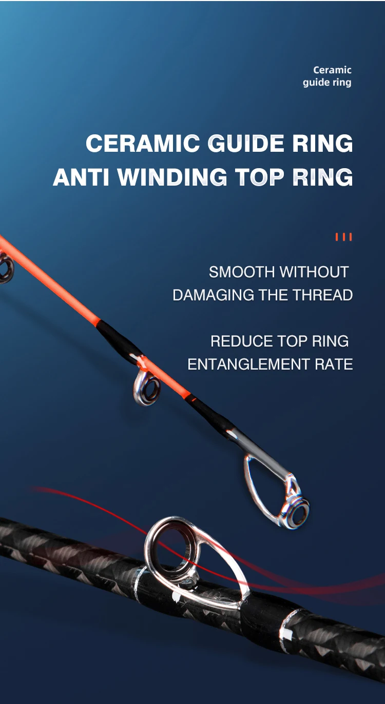 ROLLFISH Titanspitze Octopus Squid Cuttle Angelrute 1,75 m/5,74 ft Action 8:2 Carbon Fiber Casting Salzwasser Boot Jiggingrute – Detail 12