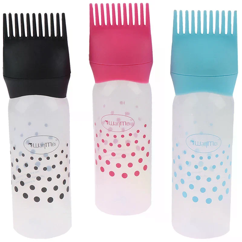 1pc Hair Dye Bottle Shampoo Hair Coloring Dyestuff Applicator Bottle with Comb Teeth
