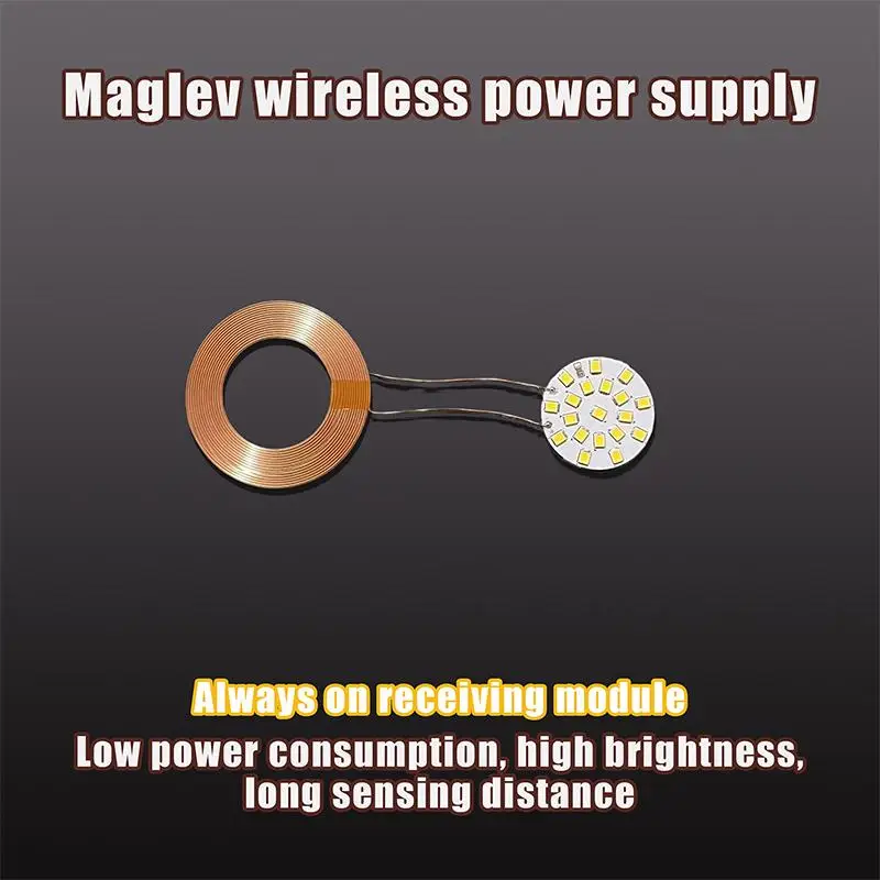 LED Receiver Light Magnetic Levitation Wireless Power Supply Module DC 12V Transmitter Coil Induction Lamp Set