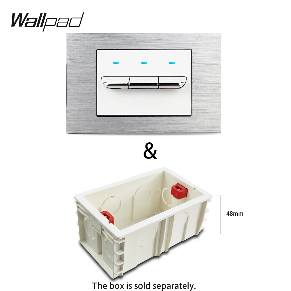 DIY 118*75mm 1 2 3 Gang Fan Dimmer Brushed Aluminium Swith with LED AU IL US EU French Brazil Italian USB Data Socket Wallpad