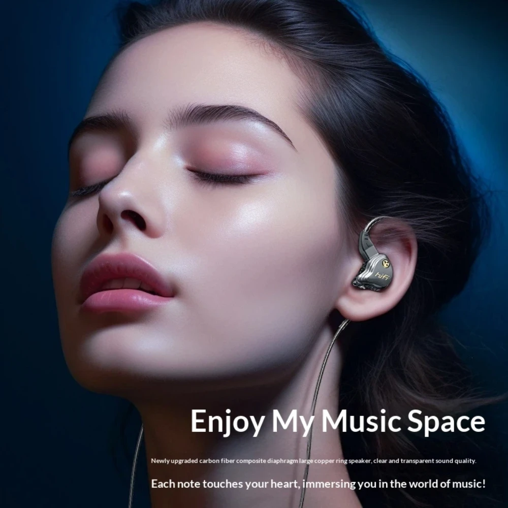 Cross border new private model interchangeable cable plug-in 3.5mm sports HIFI mobile phone wired TYPEC in ear headphones
