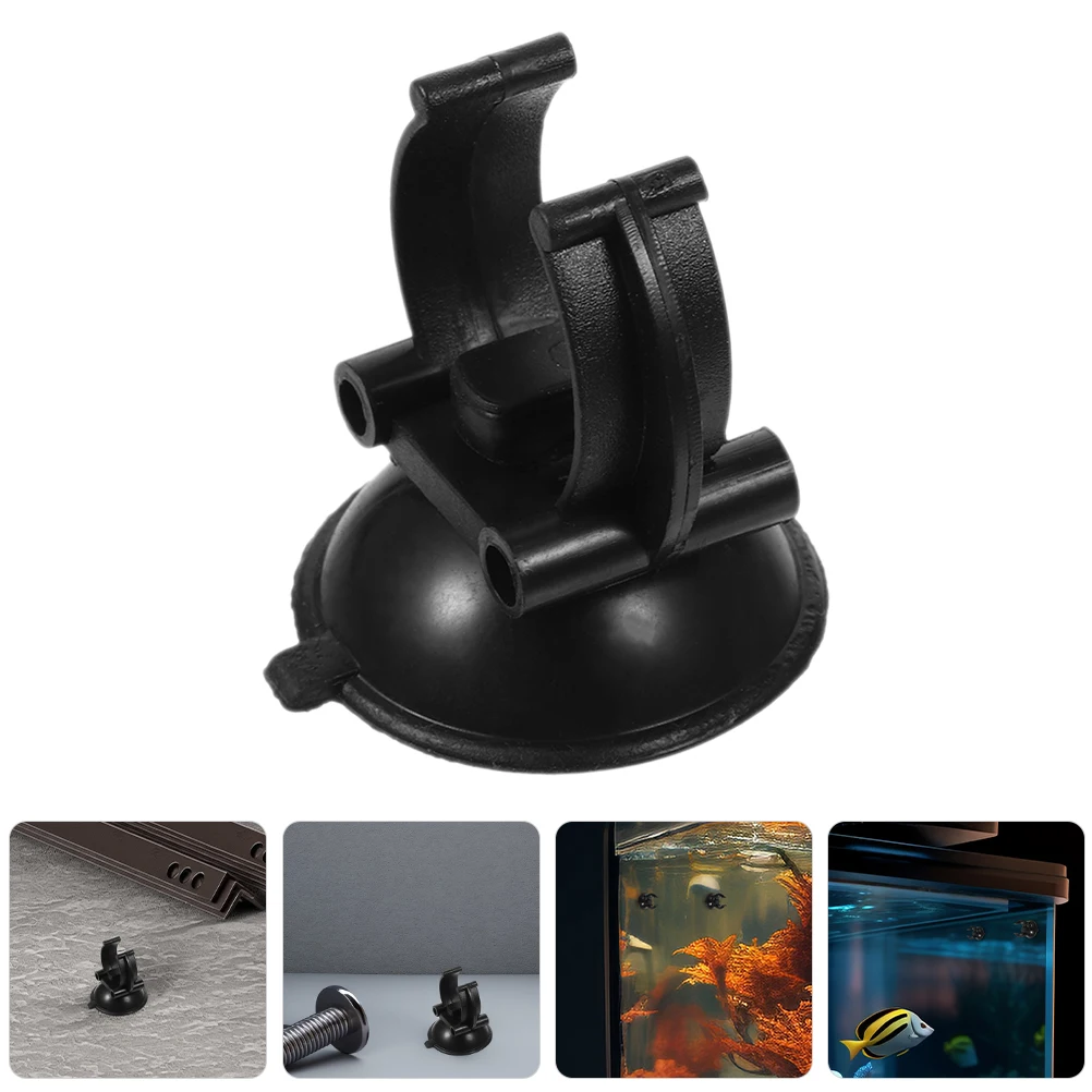 

12pcs Aquarium Suction Cups Clips Hose Holders Support Clamps Abs Durable Secure Grip Fish Tank Accessories Black Easy