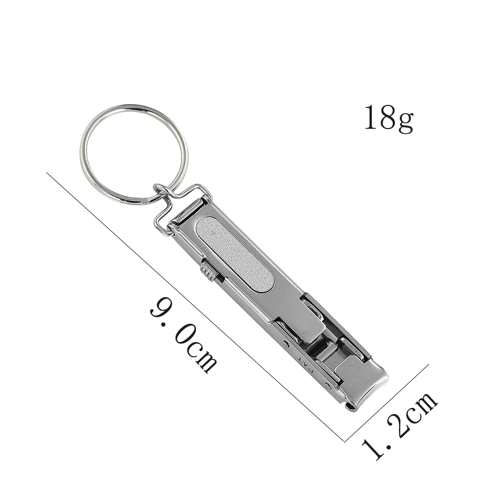 Stainless Steel Folding Nail Clipper Keychain Multifunctional Trimming Tools Key Ring Backpack Pendant Portable Manicure Supply