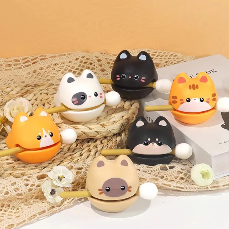 

Wooden Fish Sound Percussion Instrument Ornament Lucky Wood Carving Ornament With Mallet Cat Shape Toy Random Blind Box