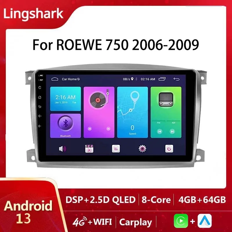 Car radio Android10 Carplay 2din Multimedia player GPS Navigation for ROEWE 750 2006-2009 WIFI 4G BT 4+64G 9Inch screen DVR