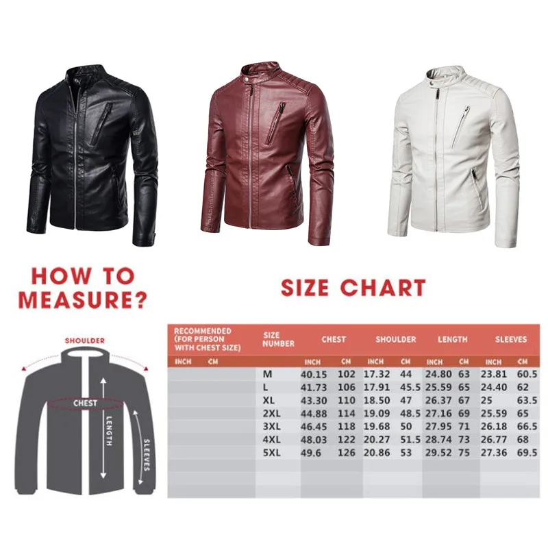 Men\'s Faux Leather Coat Fashion Casual Trend Slim Fit Handsome Youth Spring Autumn Motorcycle Biker Jackets  Men Clothing 5XL