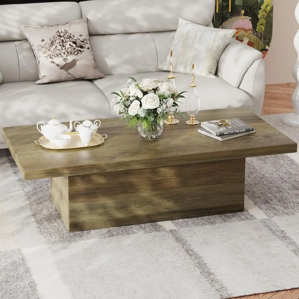 

47.25 Wood Cocktail Table - Sturdy, Scratch-Resistant Accent Table for Living Room & Office