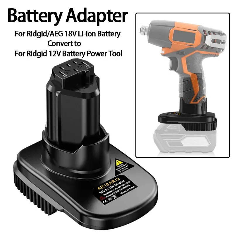 

Battery Converter Adapter For Ridgid/AEG 18V Li-ion Battery Convert to For Ridgid 12V Battery Power Tool Conversion Tool