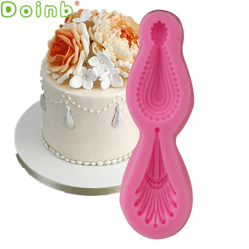 Gem Pendant Silicone Mold Fondant Cake Border Decorating Tools Chocolate Gumpaste Mould